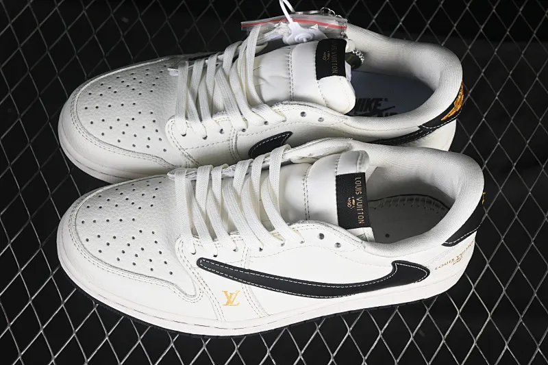 All categories Air Jordan Jordan series basketball shoes Air Jordan 1 Low High-end customized low-top sneakers Travis Scott x Fragment Design x Air Jordan 1 Low OG SP AJ1 Joe 1 LV joint beige and black gold label low-top cultural casual sneakers JW1188-144